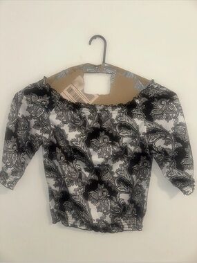White House Black Market Paisley Off-The-Shoulder Smocked Top - M